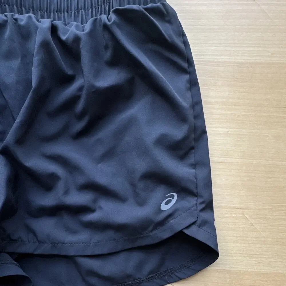 ASICS women’sBlack Running & Jogging Shorts Lined Mesh Drawstring Size M